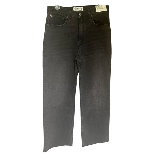 NWT Abercrombie & Fitch The 90’s Relaxed Jeans High Rise Black Size 10s / 30 - Picture 2 of 16